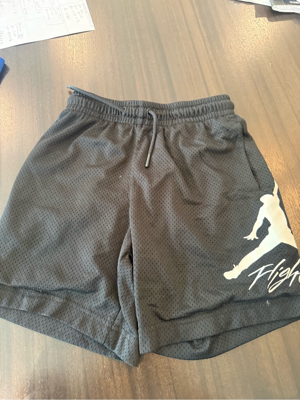 Nike Men's Black Mesh Athletic Shorts with White Jumpman Graphic